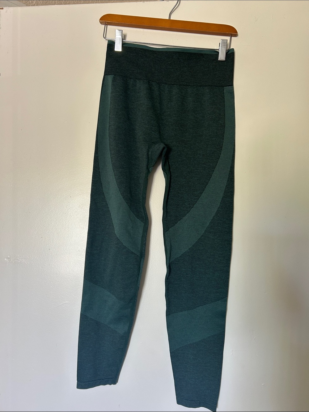 Womens Seamless High-Waist Leggings - Dark Green